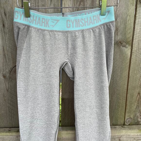 Gymshark Flex High Waisted Leggings Fitted Gym Workout Pants Gray Teal Size XS - Picture 3 of 6